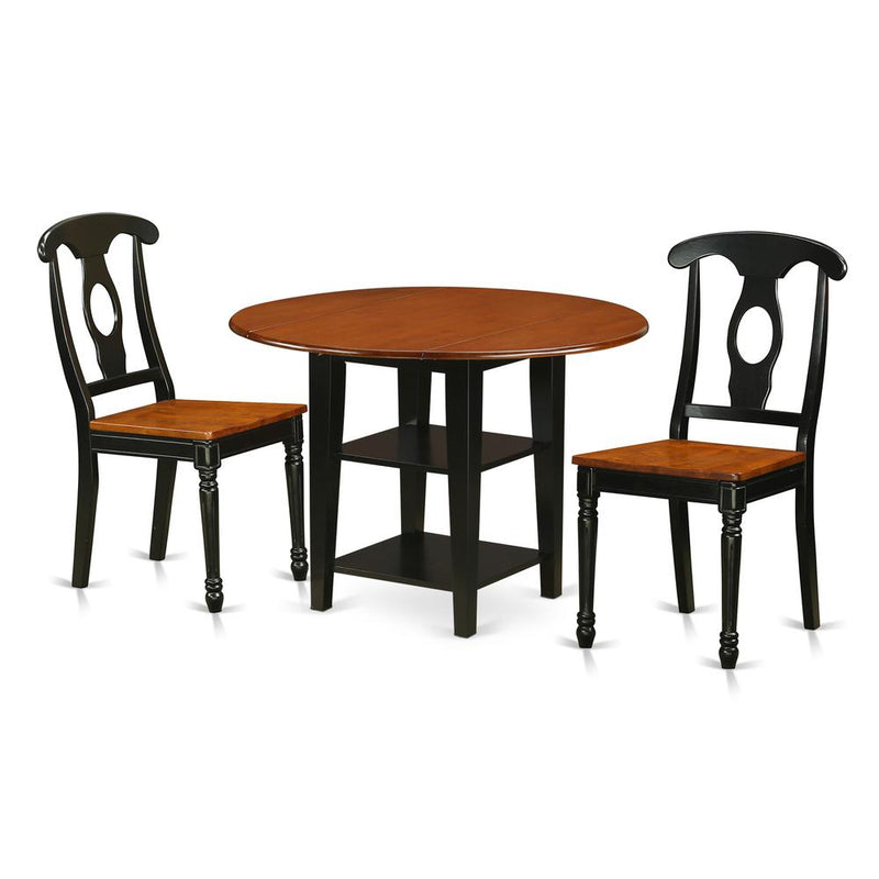 Dining Room Set Black & Cherry, SUKE3-BCH-W