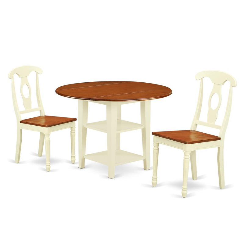 Dining Room Set Buttermilk & Cherry, SUKE3-BMK-W