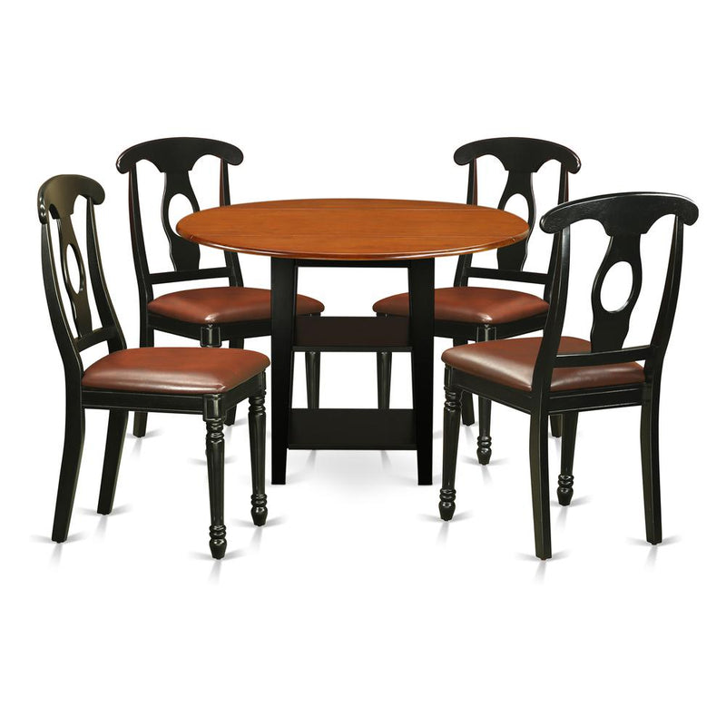 Dining Room Set Black & Cherry, SUKE5-BCH-LC