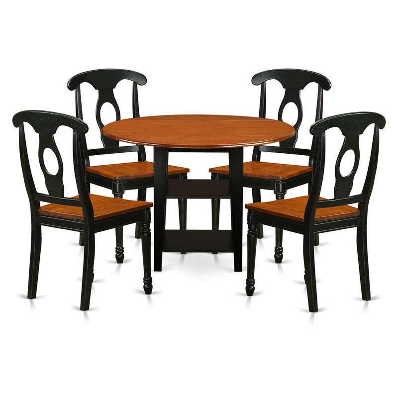 Dining Room Set Black & Cherry, SUKE5-BCH-W