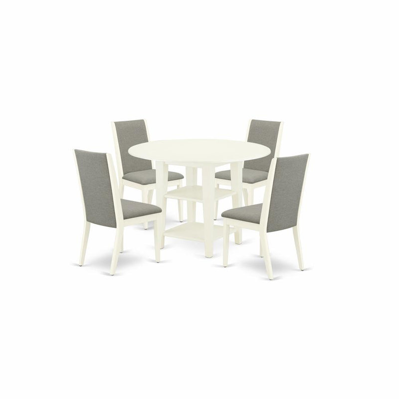 Dining Room Set Linen White, SULA5-LWH-06