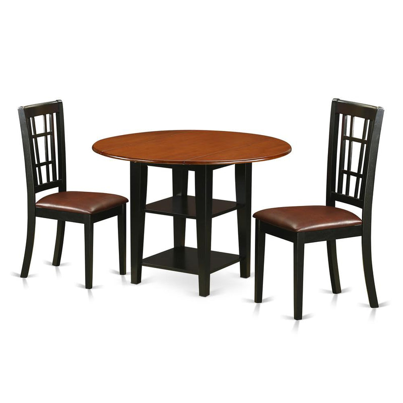 Dining Room Set Black & Cherry, SUNI3-BCH-LC