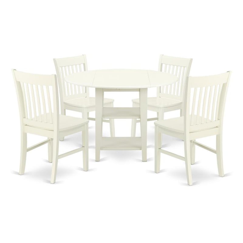 Dining Room Set Linen White, SUNO5-LWH-W