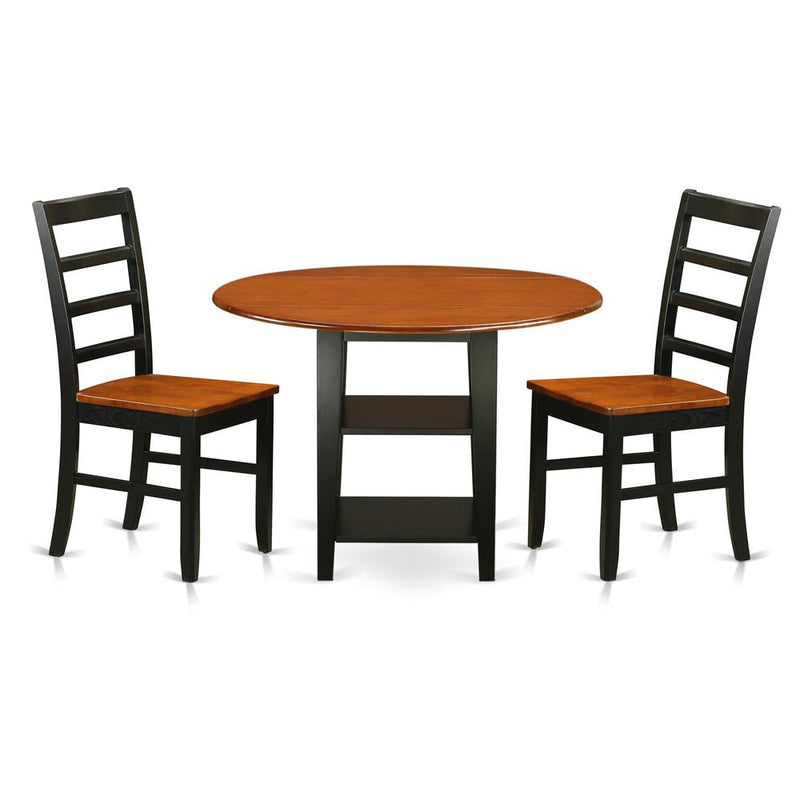 Dining Room Set Black & Cherry, SUPF3-BCH-W