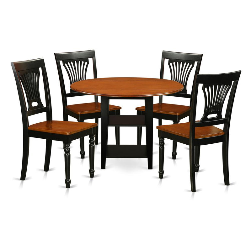 Dining Room Set Black & Cherry, SUPL5-BCH-W