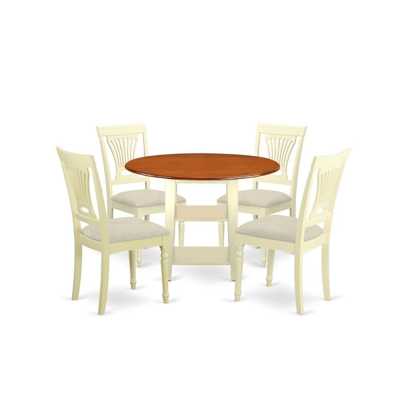 Dining Room Set Buttermilk & Cherry, SUPL5-BMK-C