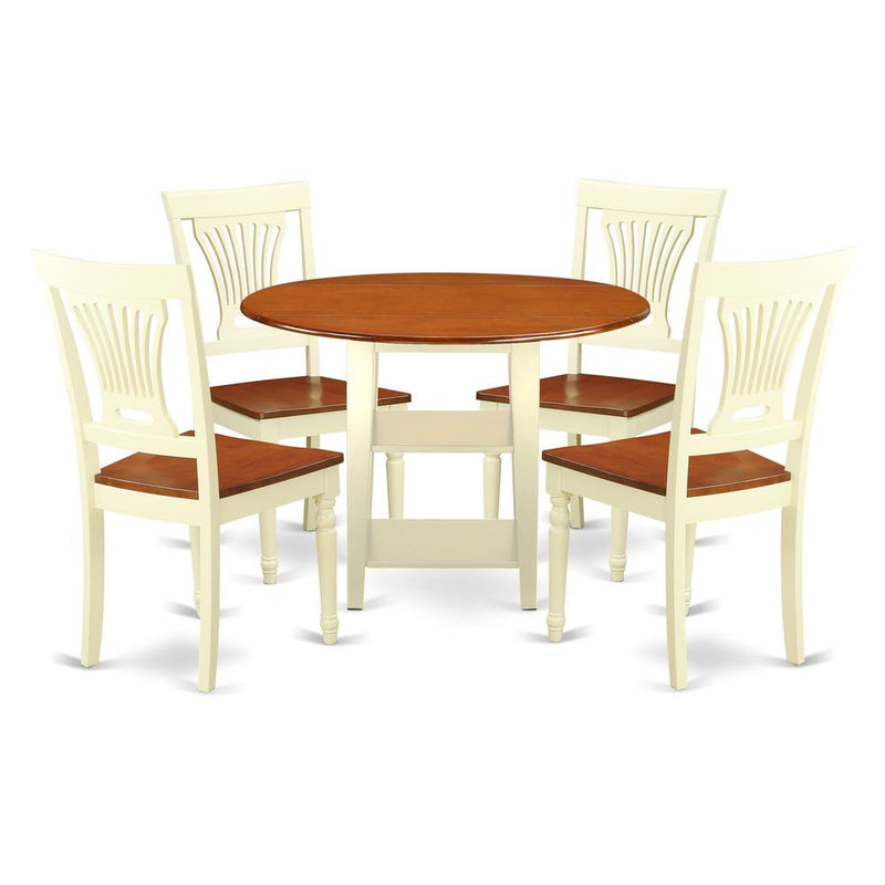 Dining Room Set Buttermilk & Cherry, SUPL5-BMK-W