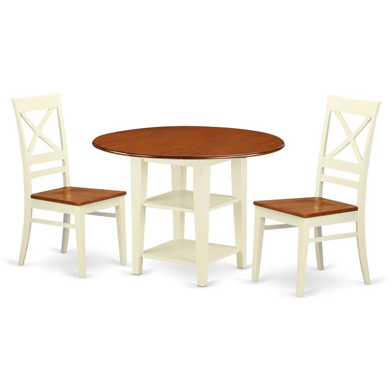 Dining Room Set Buttermilk & Cherry, SUQU3-BMK-W