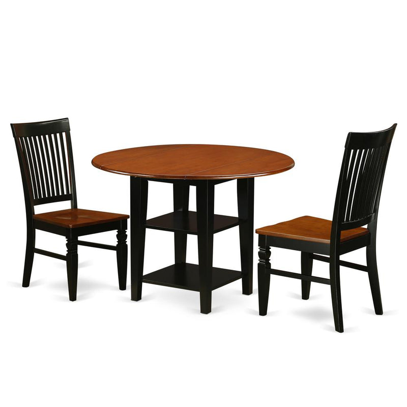 Dining Room Set Black & Cherry, SUWE3-BCH-W