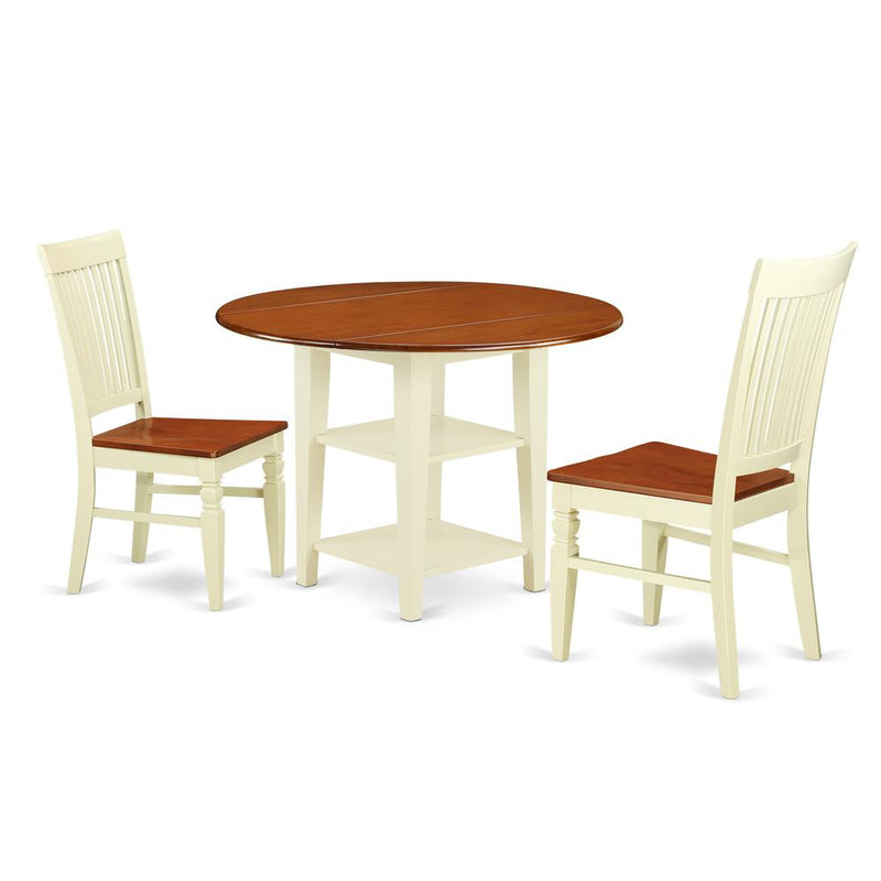 Dining Room Set Buttermilk & Cherry, SUWE3-BMK-W