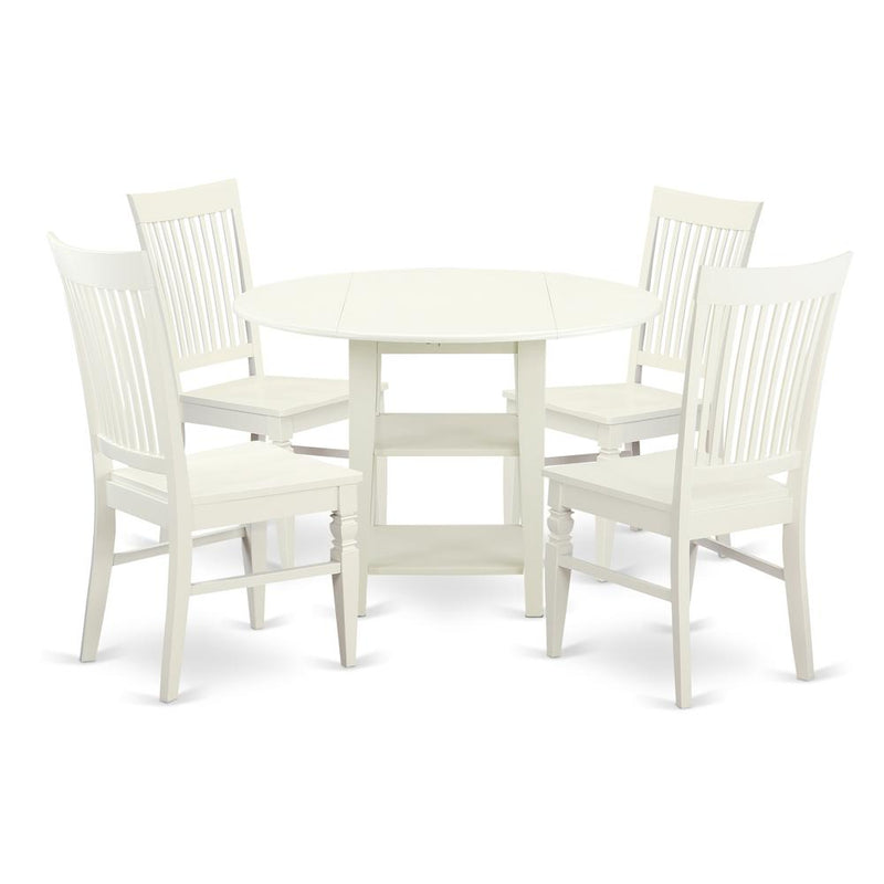 Dining Room Set Linen White, SUWE5-LWH-W