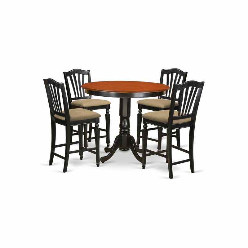 TRCH5-BLK-C 5 PC counter height Table and chair set-pub Table and 4 Kitchen bar stool