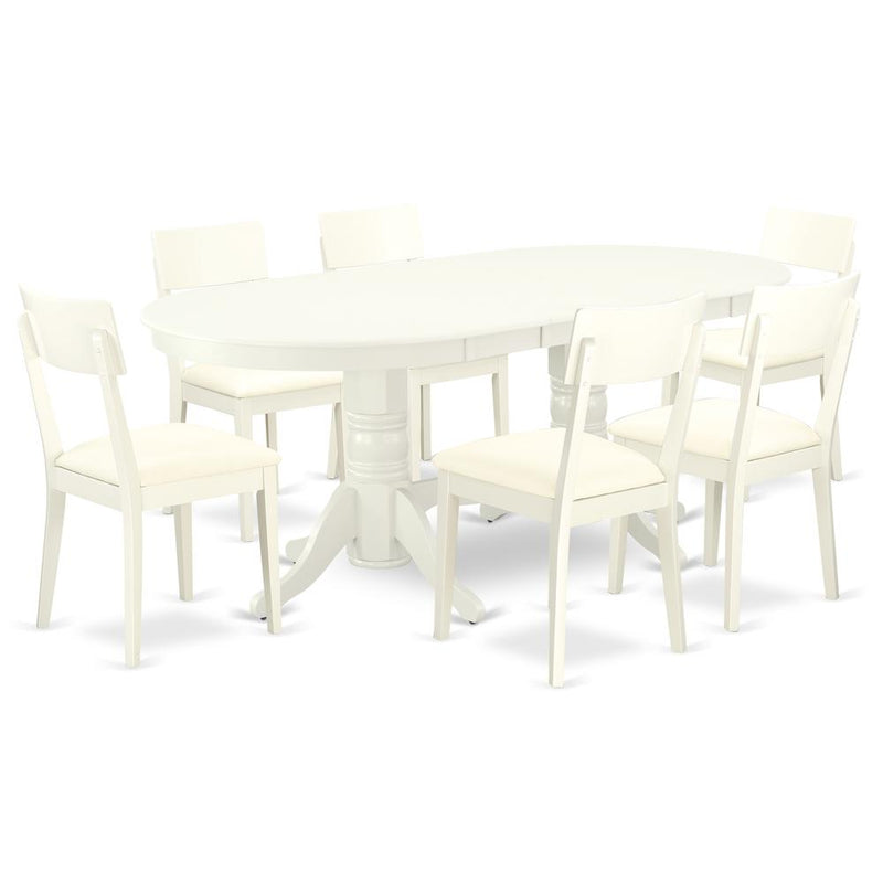 Dining Room Set Linen White, VAAD7-LWH-LC