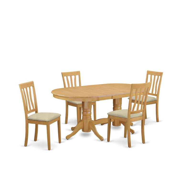 VAAN5-OAK-C 5 Pc Dinette Table set - Kitchen Table and 4 Kitchen Dining Chairs