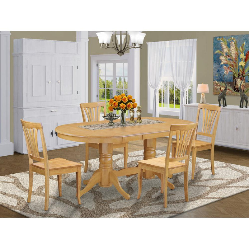 5  PC  Dining  room  set  Dining  Table  with  Leaf  and  4  Dining  Chairs