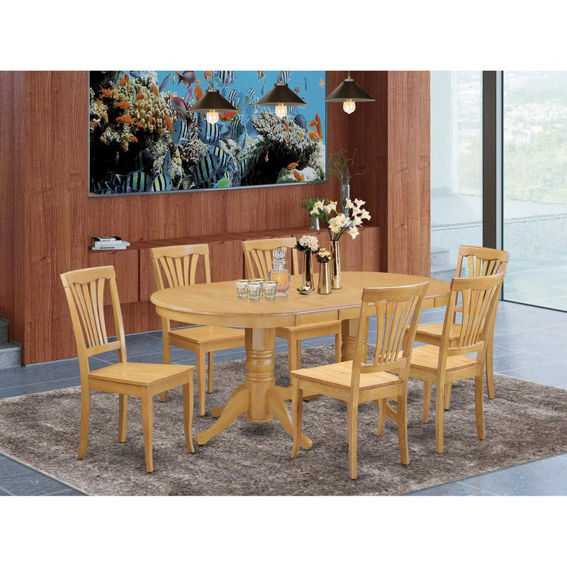 7  PC  Dining  room  set  Table  with  Leaf  and  6  Dining  Chairs