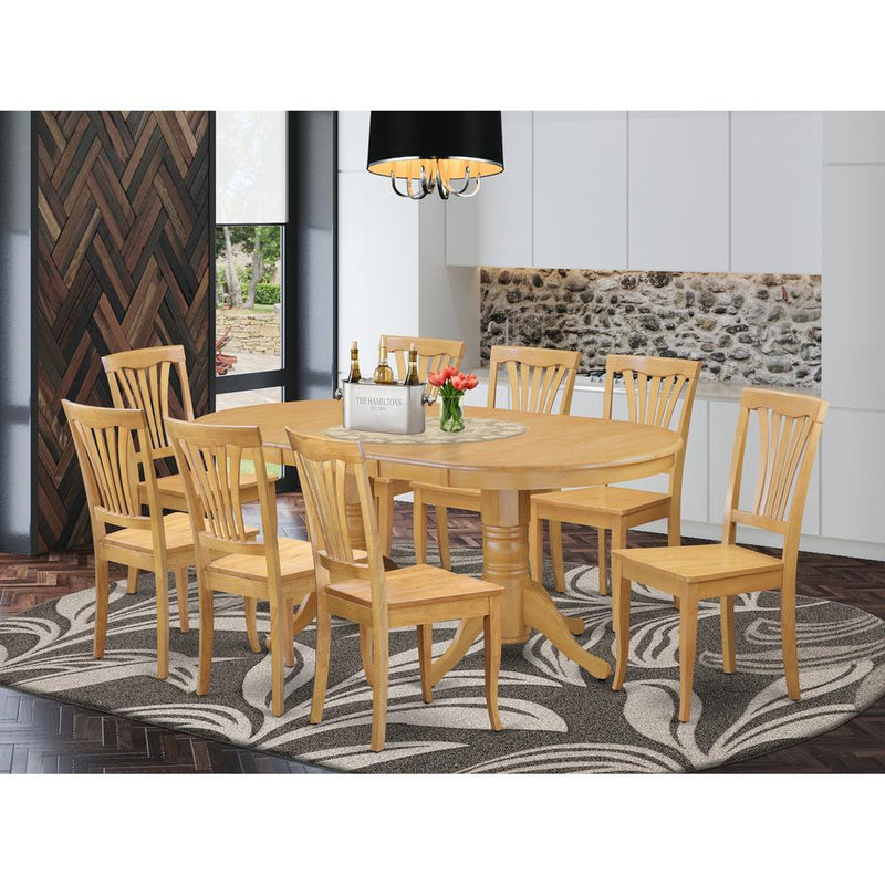 9  Pc  Dining  room  set  Dining  Table  Leaf  and  8  Dining  Chairs