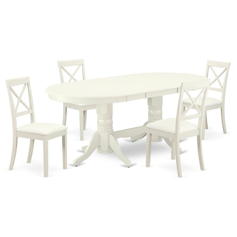 Dining Room Set Linen White, VABO5-LWH-LC