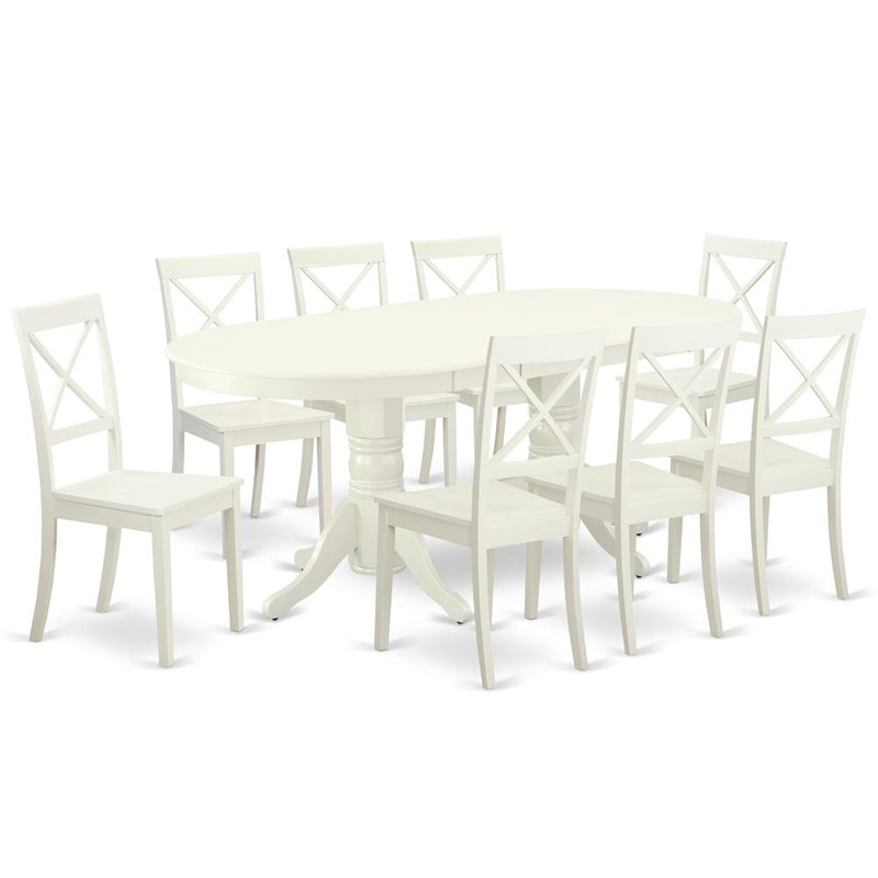 Dining Room Set Linen White, VABO9-LWH-W