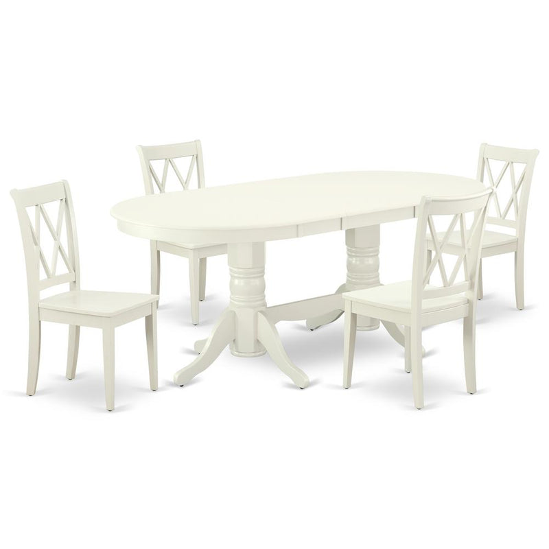 Dining Room Set Linen White, VACL5-LWH-W