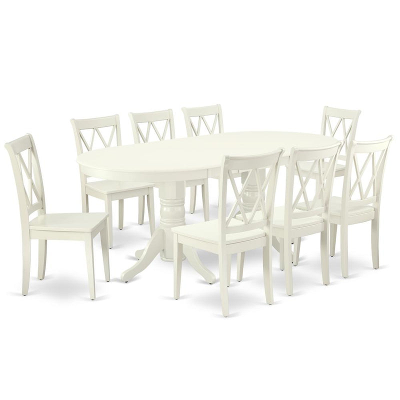 Dining Room Set Linen White, VACL9-LWH-W