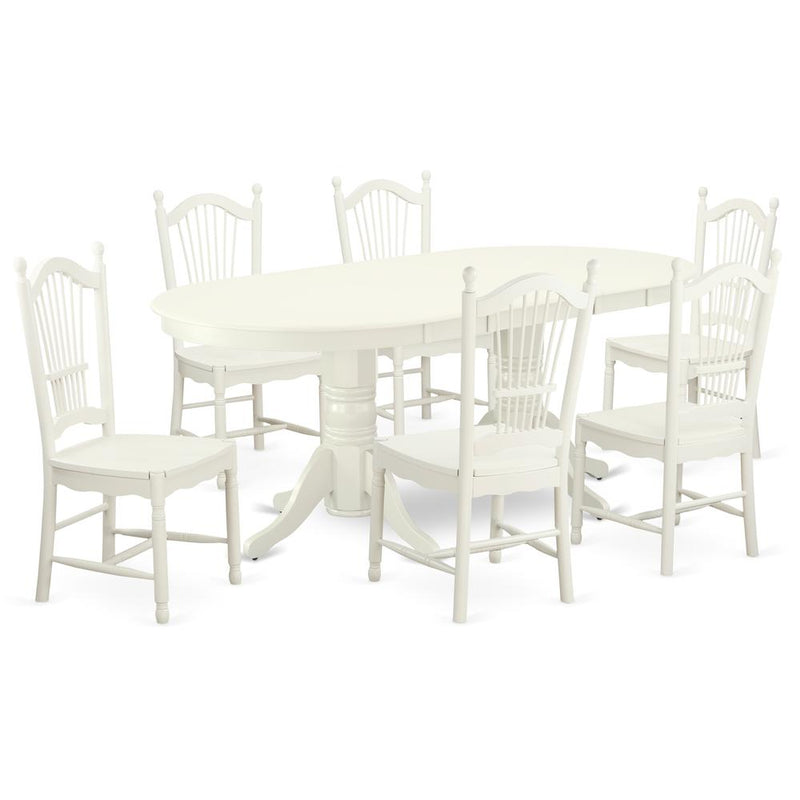 Dining Room Set Linen White, VADO7-LWH-W