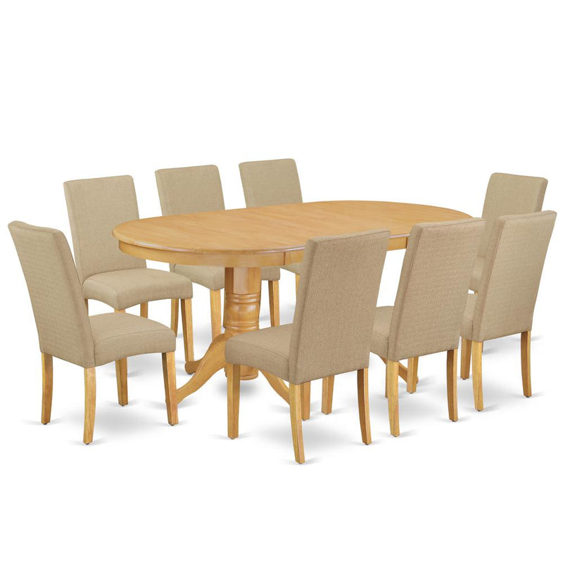 Dining Room Set Oak, VADR9-OAK-16