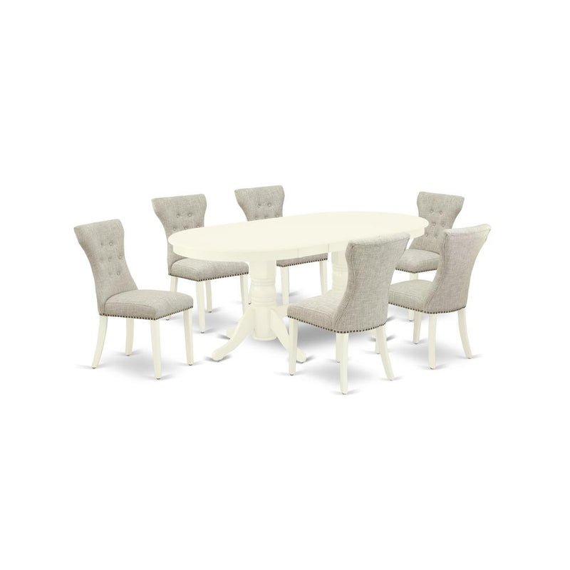 Dining Room Set Linen White, VAGA7-LWH-35