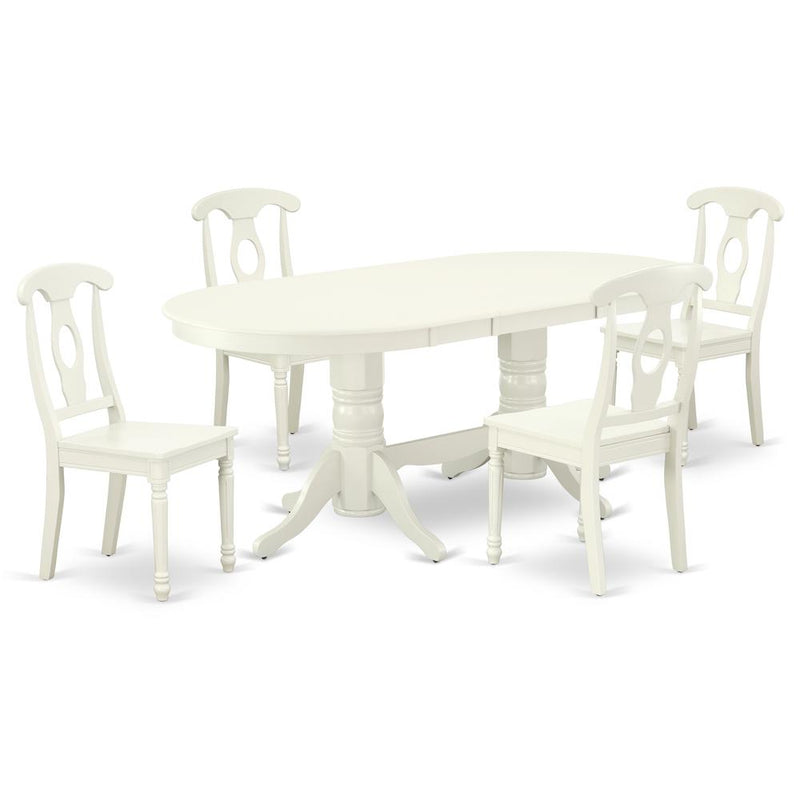 Dining Room Set Linen White, VAKE5-LWH-W