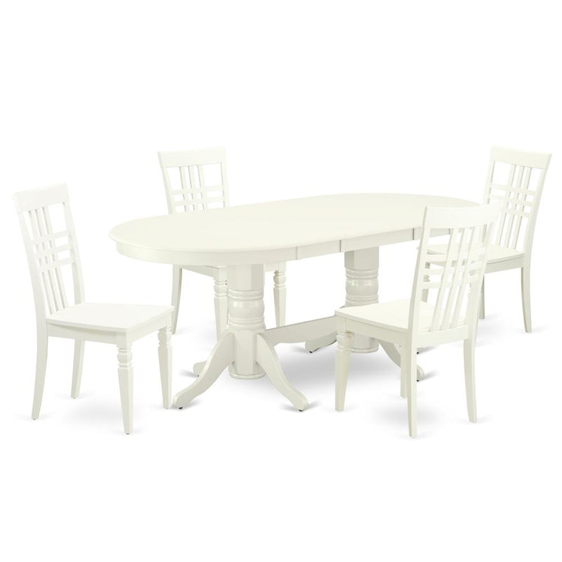 Dining Room Set Linen White, VALG5-LWH-W