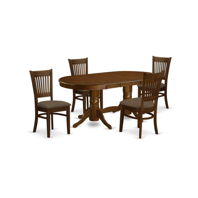 VANC5-ESP-C 5 Pc Dining room set for 4 Table with Leaf and 4 Kitchen Dining Chairs