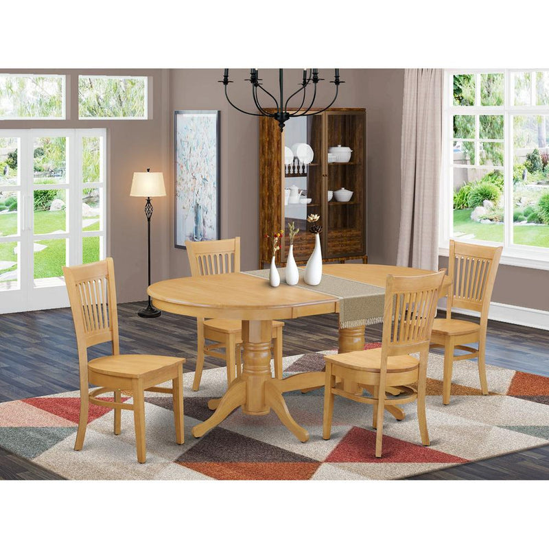 5  PC  Dining  set  Table  with  Leaf  and  4  Chairs  for  Dining