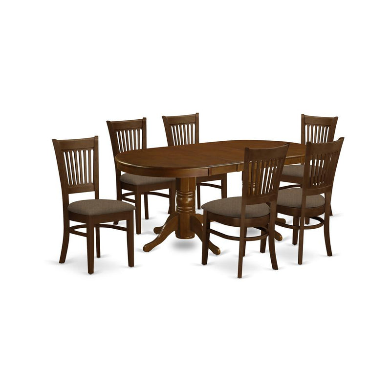 VANC7-ESP-C 7 Pc Dining room set Table with Leaf and 6 Dining Chairs