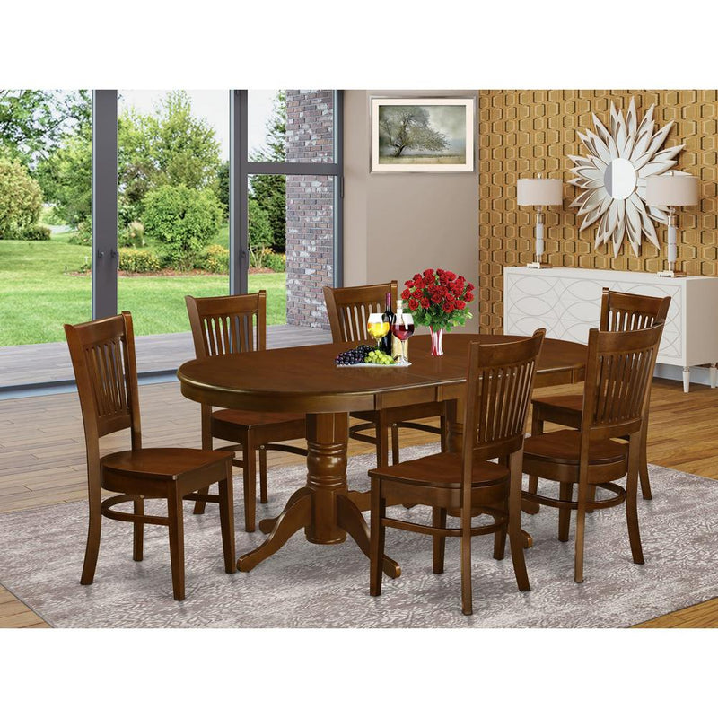 7  Pc  Dining  room  set  Table  with  Leaf  and  6  Kitchen  Dining  Chairs