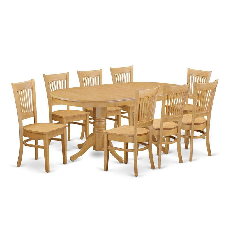 9  Pc  Dining  room  set-Double  Pedestal  Oval  and  Leaf  and  8  Dining  Chairs