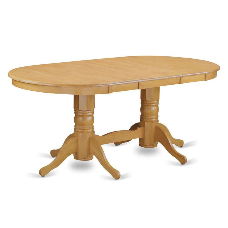 Vancouver  rectangular  round  corner  dining    table  with  17  in  self  storage  leaf  finish  in  Oak