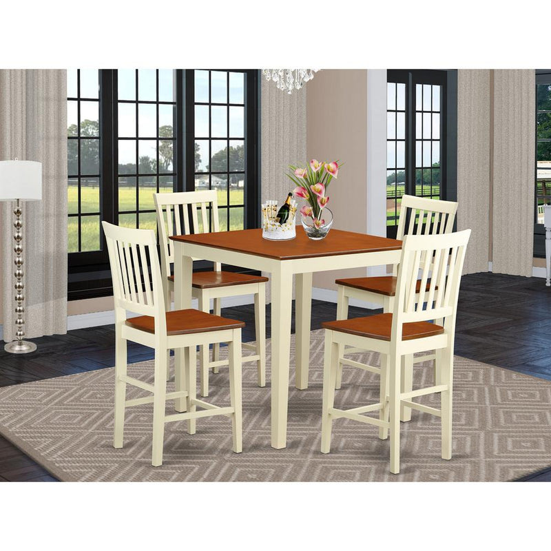 5  Pc  Counter  height  Table-Square  pub  Table  and  4  Kitchen  counter  Chairs