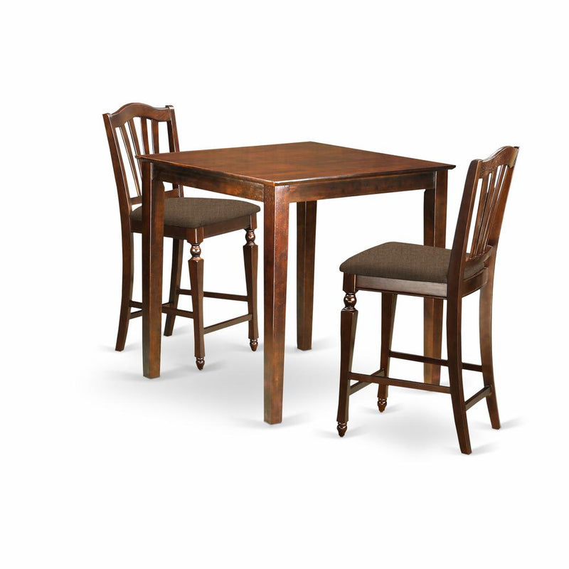 VNCH3-MAH-C 3 PC counter height Dining set - counter height Table and 2 counter height Chairs.