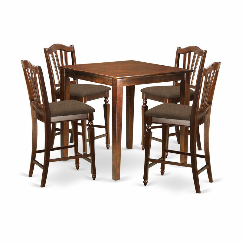 VNCH5-MAH-C 5 PC counter height set-pub Table and 4 Kitchen Chairs.