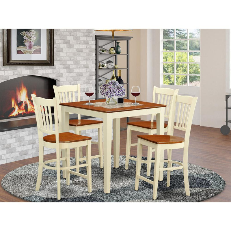 5  PC  counter  height  Table  and  chair  set-pub  Table  and  4  counter  height  Chairs