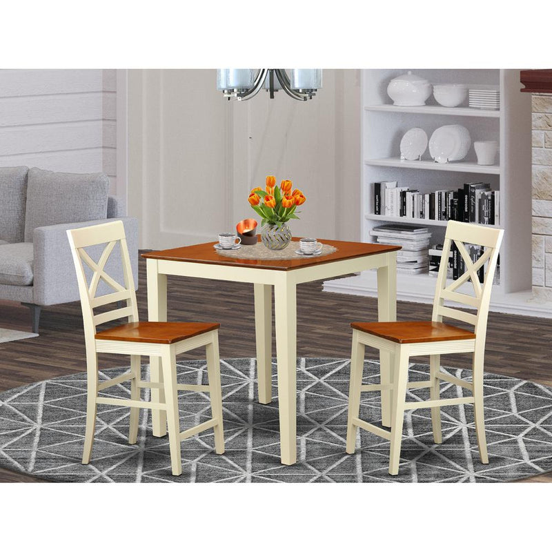 3  PC  Dining  counter  height  set-pub  Table  and  2  Dining  Chairs.