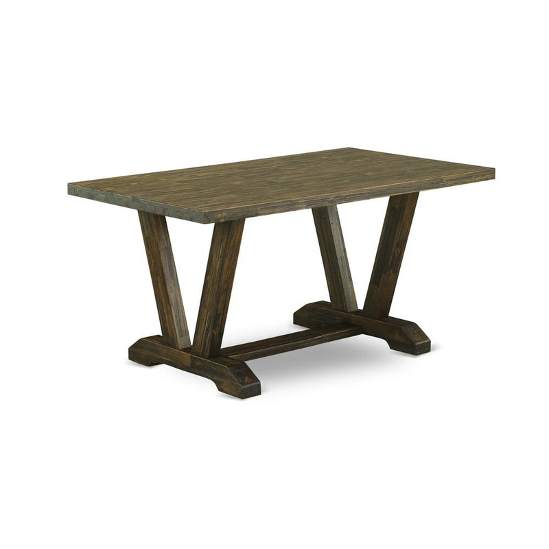 East West Furniture V-Style Kitchen Dining Rectangle Wooden Table Top with Stylish Legs, 36x60 Inch, VT776