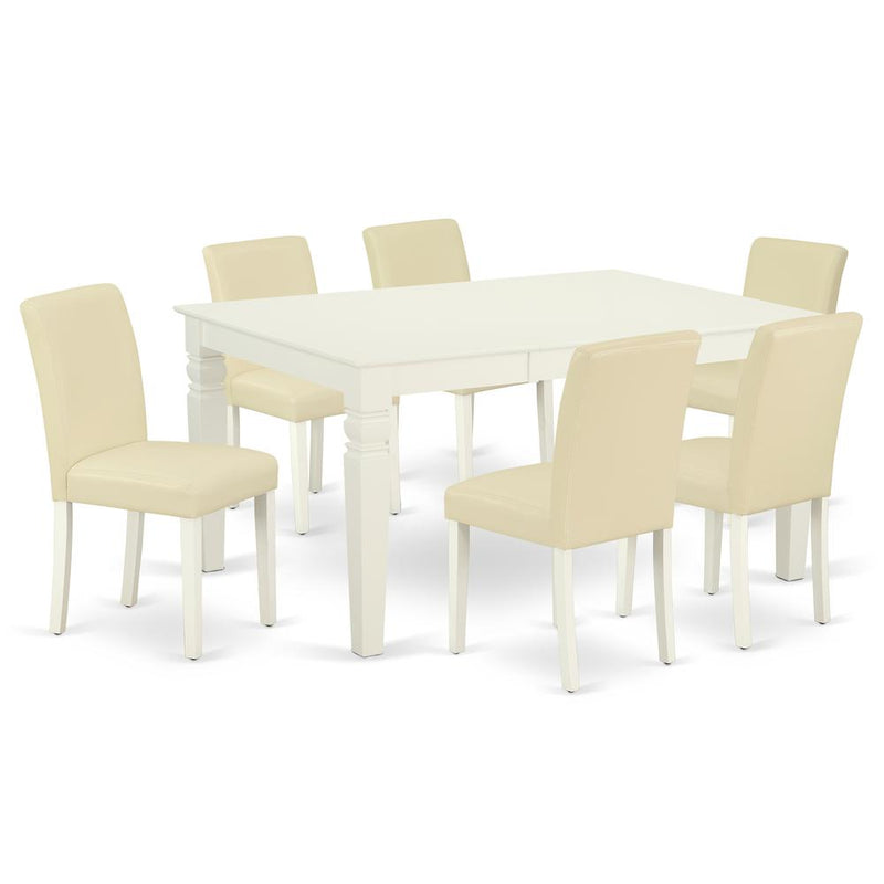 Dining Room Set Linen White, WEAB7-LWH-64