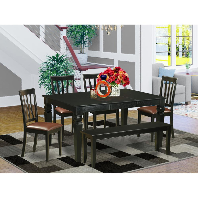 6  PC  Kitchen  nook  Dining  set  -  Kitchen  Table  and  4  Dining  Chairs  and  Bench