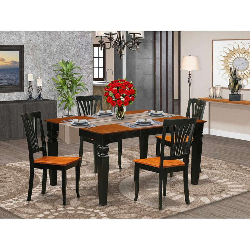 7  Pc  Dinette  set  with  a  Dinning  Table  and  6  Wood  Dining  Chairs  in  Black