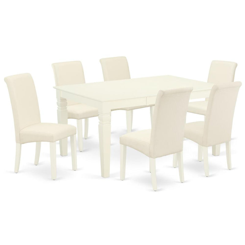 Dining Room Set Linen White, WEBA7-WHI-01