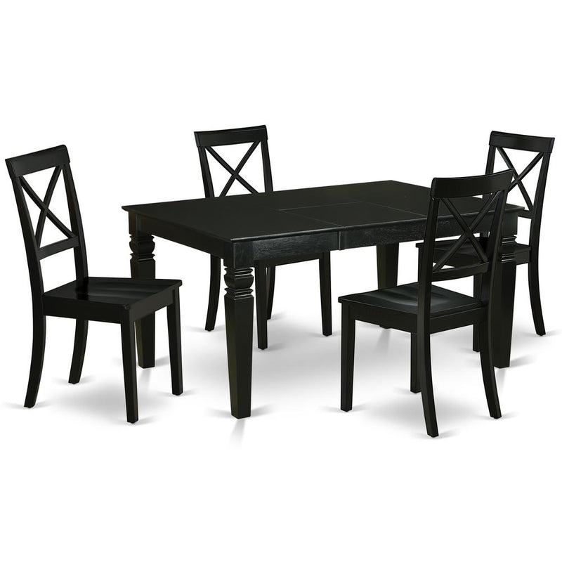 Dining Room Set Black, WEBO5-BLK-W