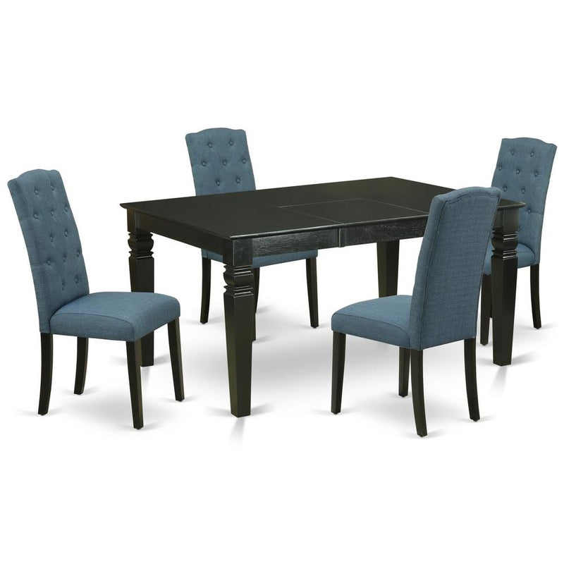 Dining Room Set Black, WECE5-BLK-21