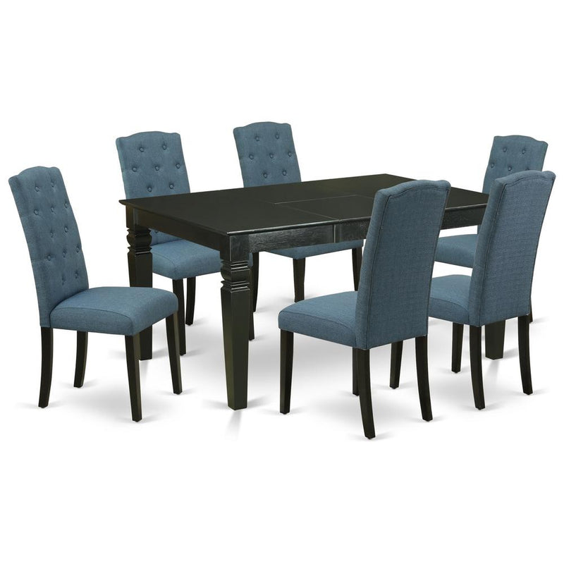 Dining Room Set Black, WECE7-BLK-21