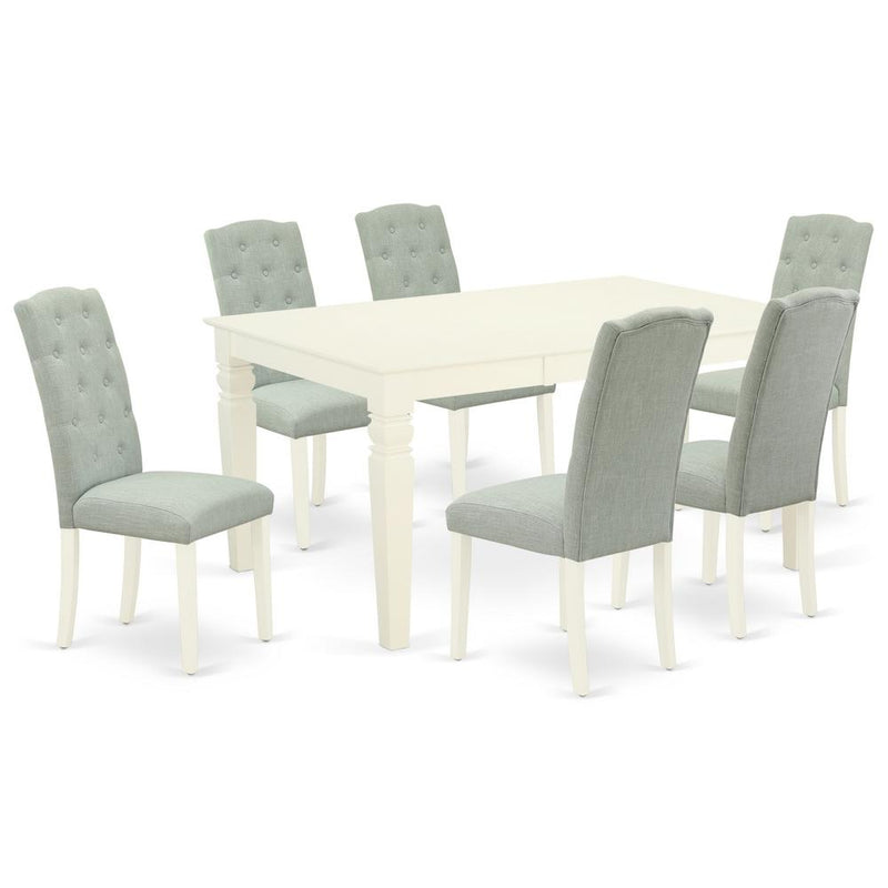 Dining Room Set Linen White, WECE7-WHI-15